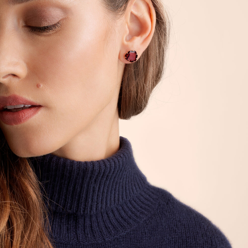 Shard 18ct Rose Gold Garnet Stud Earrings | Annoushka jewelley
